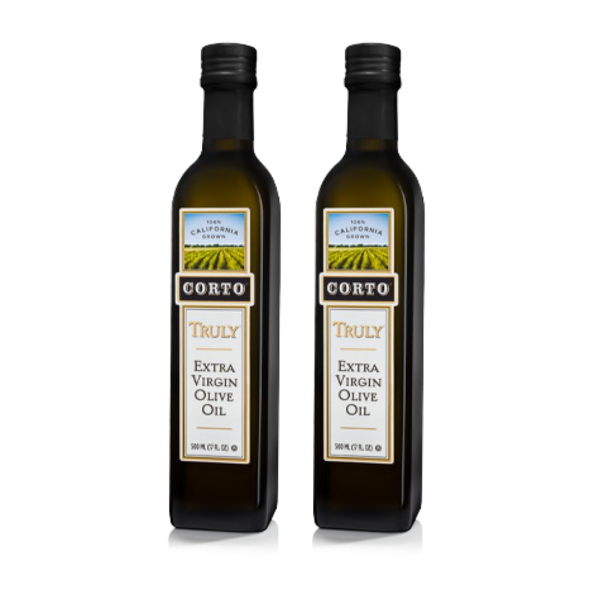 Corto TRULY Extra Virgin Olive Oil, 100% California, 17 oz (Pack of 2) — Arbosana, Arbequina from California
