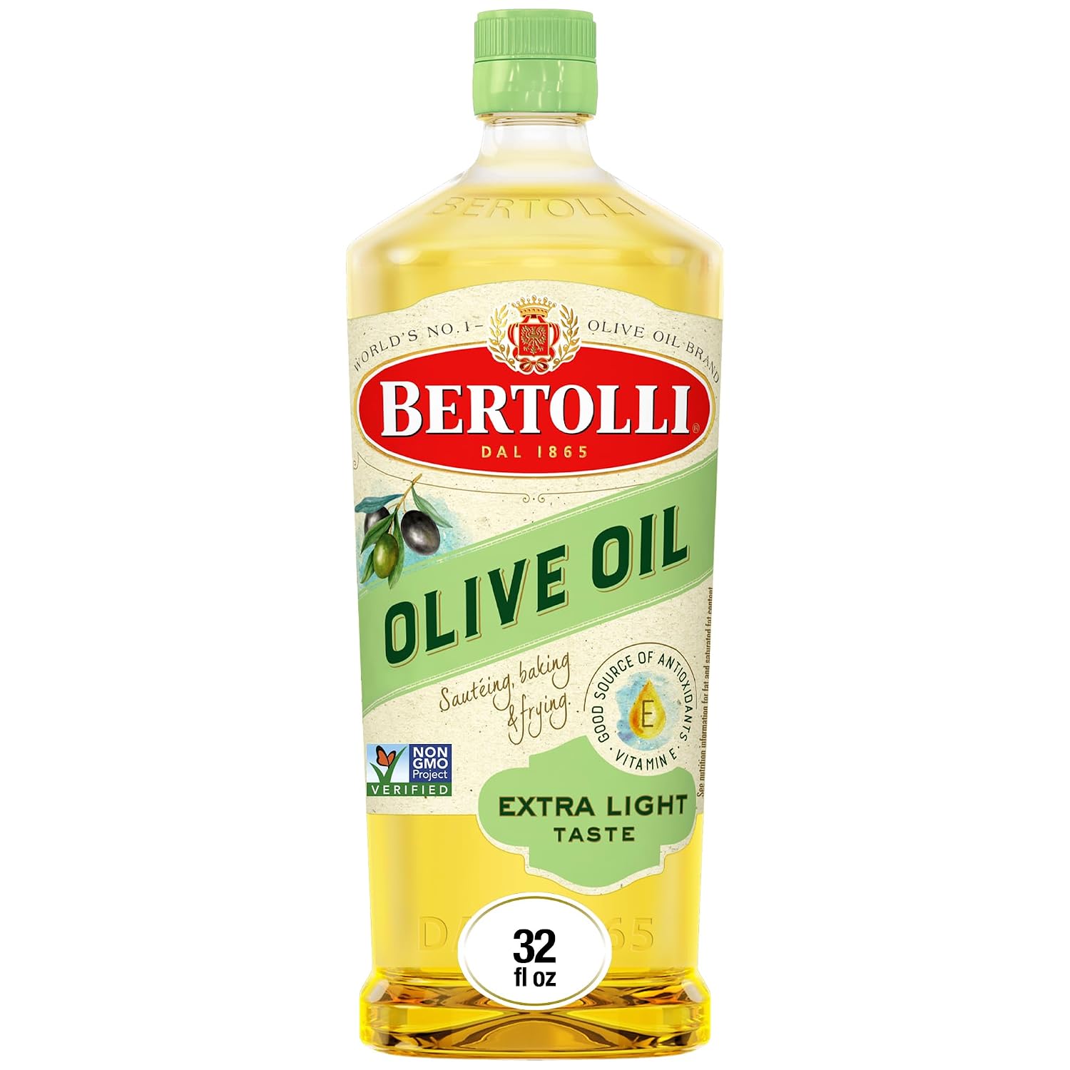 Bertolli Extra Light Olive Oil, Light Taste, 32 fl oz — Refined olive oil blend from Spain, Greece & Tunisia, bottled in Italy