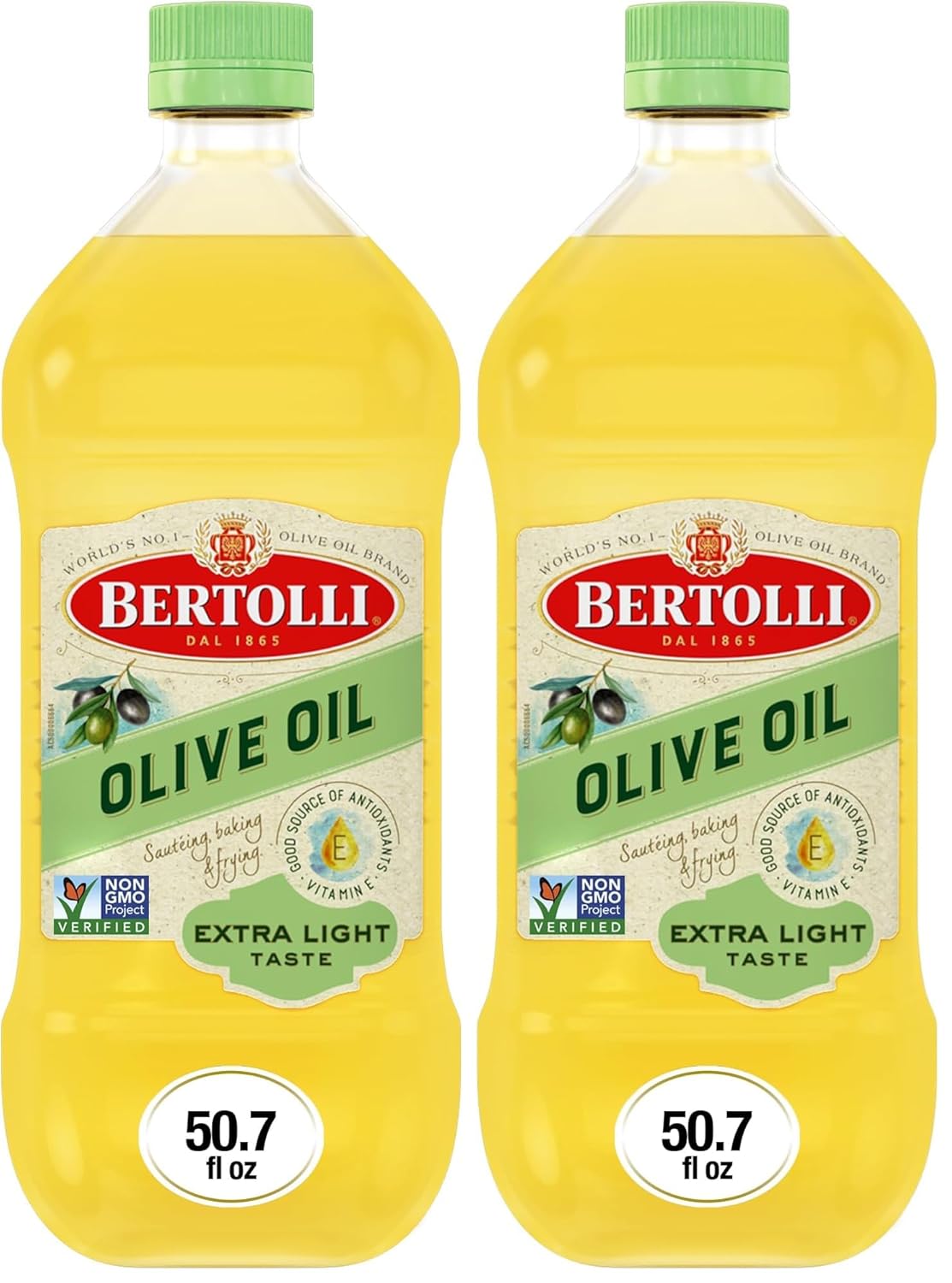 Bertolli Extra Light Tasting Olive Oil, 51-Ounce Bottle (Pack of 2) — Mediterranean blend from Tuscany & Mediterranean blend