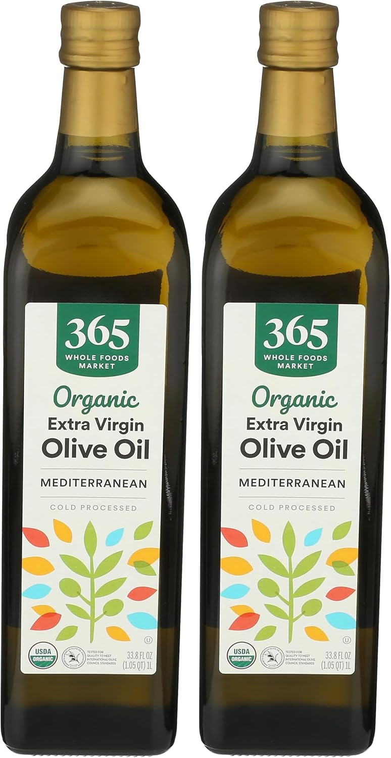 365 Organic Extra Virgin Mediterranean Olive Oil, Pack of 2 — Mediterranean blend from Spain, Italy & Greece
